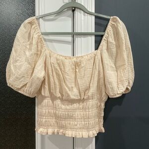 Elegant Cream Puff Sleeve Top